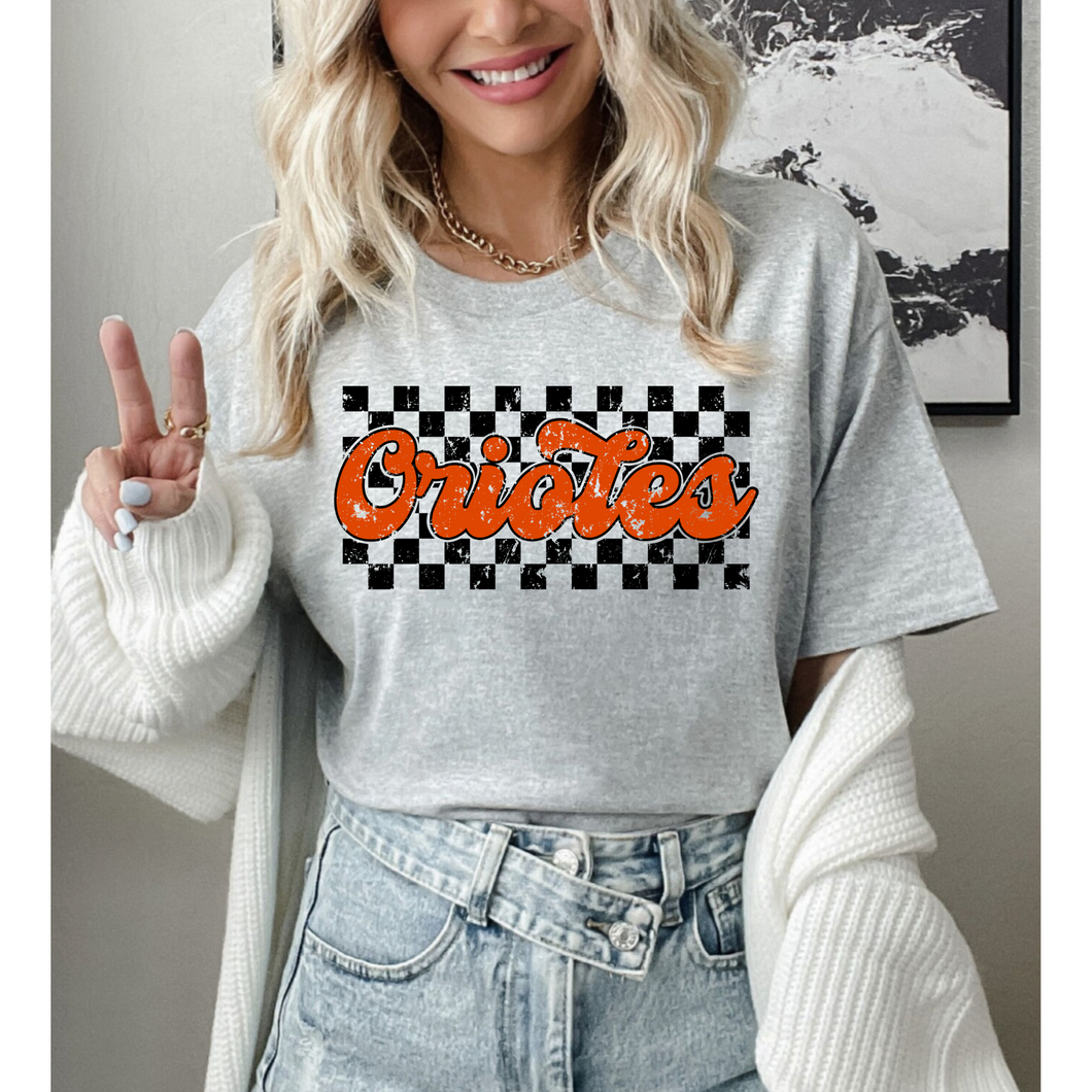 Checkered - Baltimore baseball tee- UNISEX