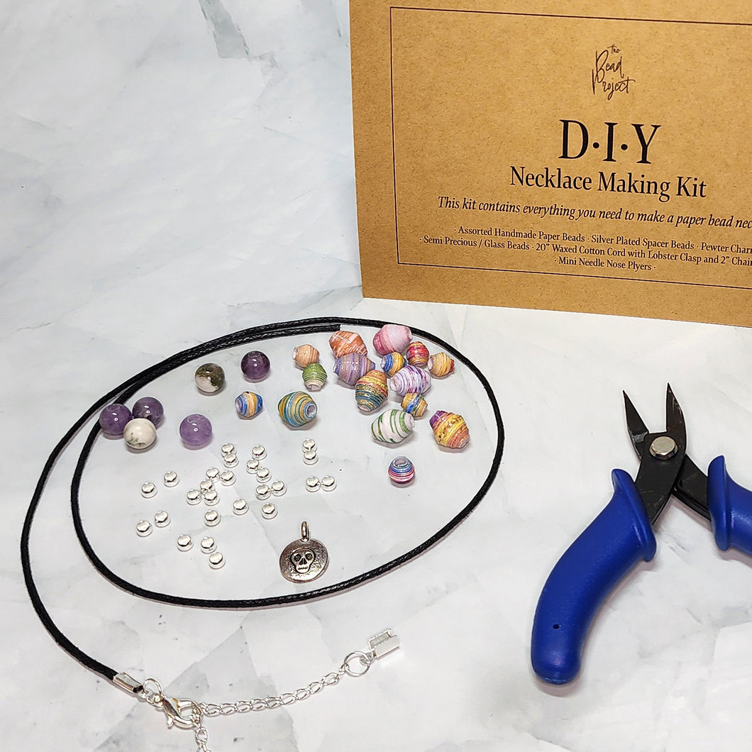 DIY Necklace Making Kit - w/ Skull Charm