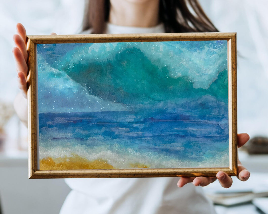 Sunset Surf - Watercolor Print