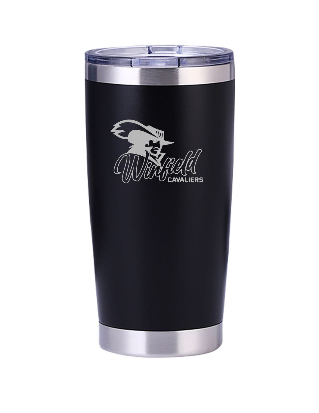 Winfield football/cheer black 20oz double walled stainless tumbler
