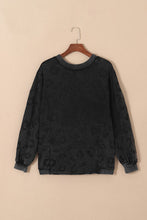 Load image into Gallery viewer, Leopard Round Neck Dropped Shoulder Sweatshirt
