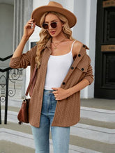 Load image into Gallery viewer, Textured Button Up Dropped Shoulder Shirt
