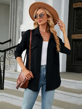 Load image into Gallery viewer, Textured Button Up Dropped Shoulder Shirt
