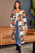 Load image into Gallery viewer, Plus Size Geometric Open Front Longline Cardigan

