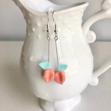 Load image into Gallery viewer, Mini Felt Fruit Earrings- Cherry, Peach
