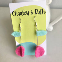 Load image into Gallery viewer, Felt Fruit Earrings- Cherry, Peach
