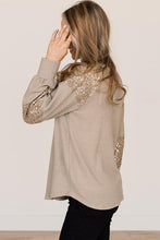 Load image into Gallery viewer, Sequin Round Neck Long Sleeve T-Shirt
