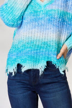 Load image into Gallery viewer, BiBi Tie Dye Frayed Hem Sweater
