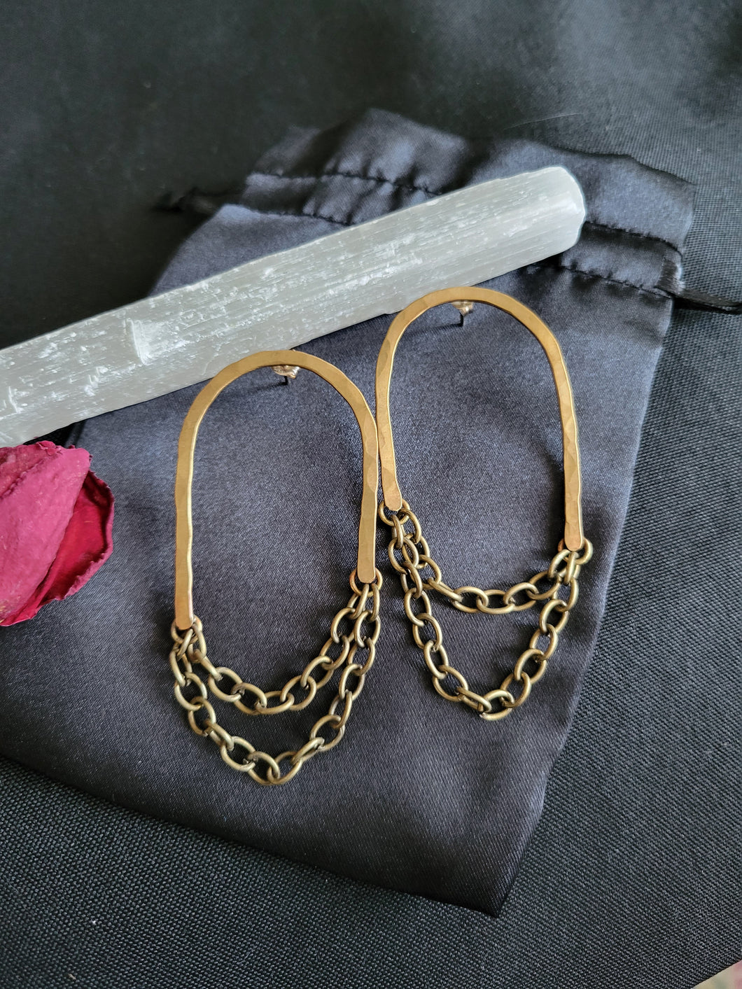 Bronze Chain Statement Earrings