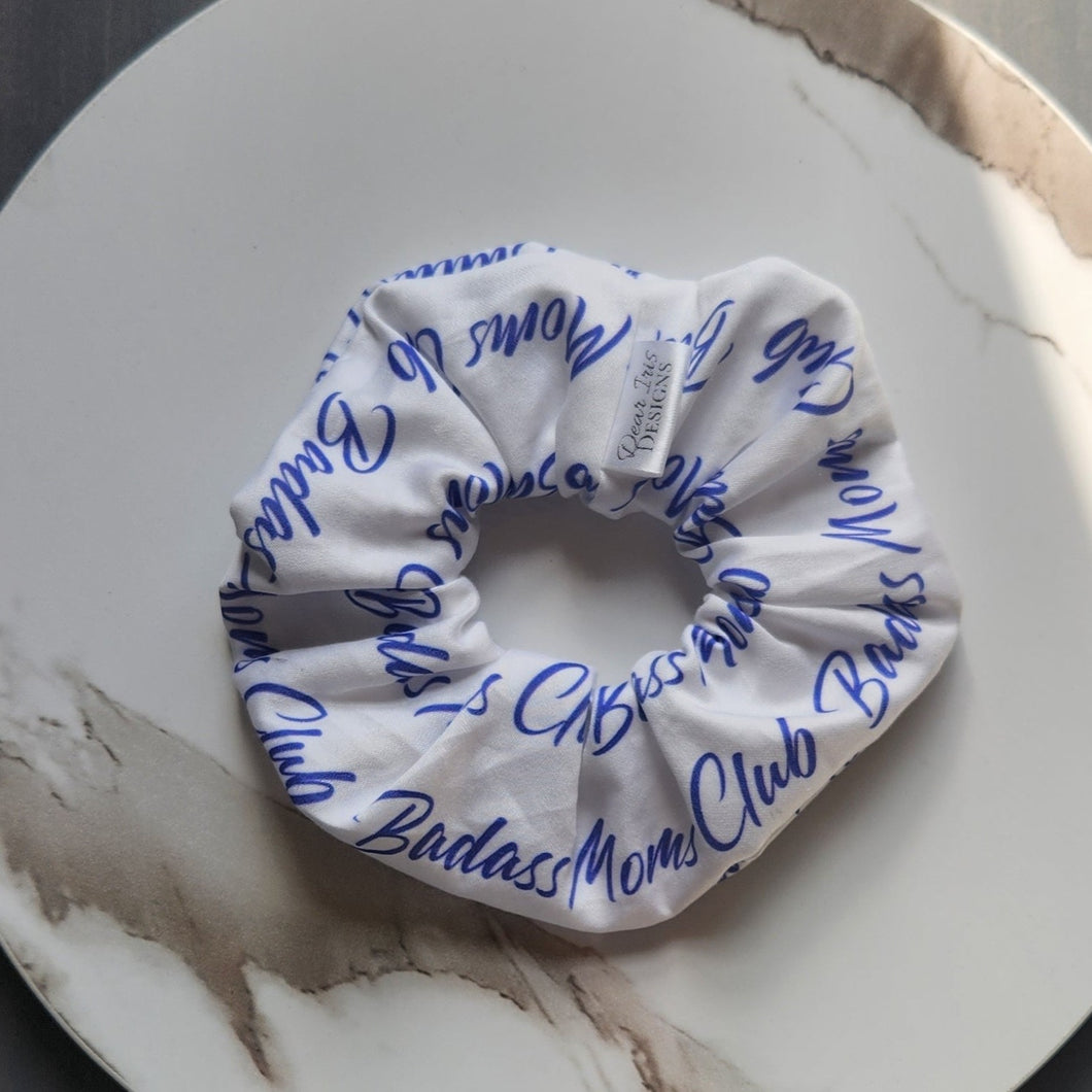 Badass Moms Club Scrunchie - White