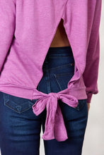 Load image into Gallery viewer, BiBi Tie Back Drop Shoulder Long Sleeve Top
