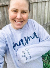 Load image into Gallery viewer, Personalized Mama/Grandma Name Sleeve Crewneck Sweatshirt
