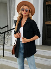 Load image into Gallery viewer, Textured Button Up Dropped Shoulder Shirt
