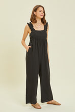 Load image into Gallery viewer, HEYSON Full Size Ruffled Strap Back Tie Wide Leg Jumpsuit
