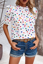 Load image into Gallery viewer, Tied Printed Puff Sleeve Blouse
