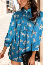 Load image into Gallery viewer, Zebra Printed Collared Neck Mini Dress
