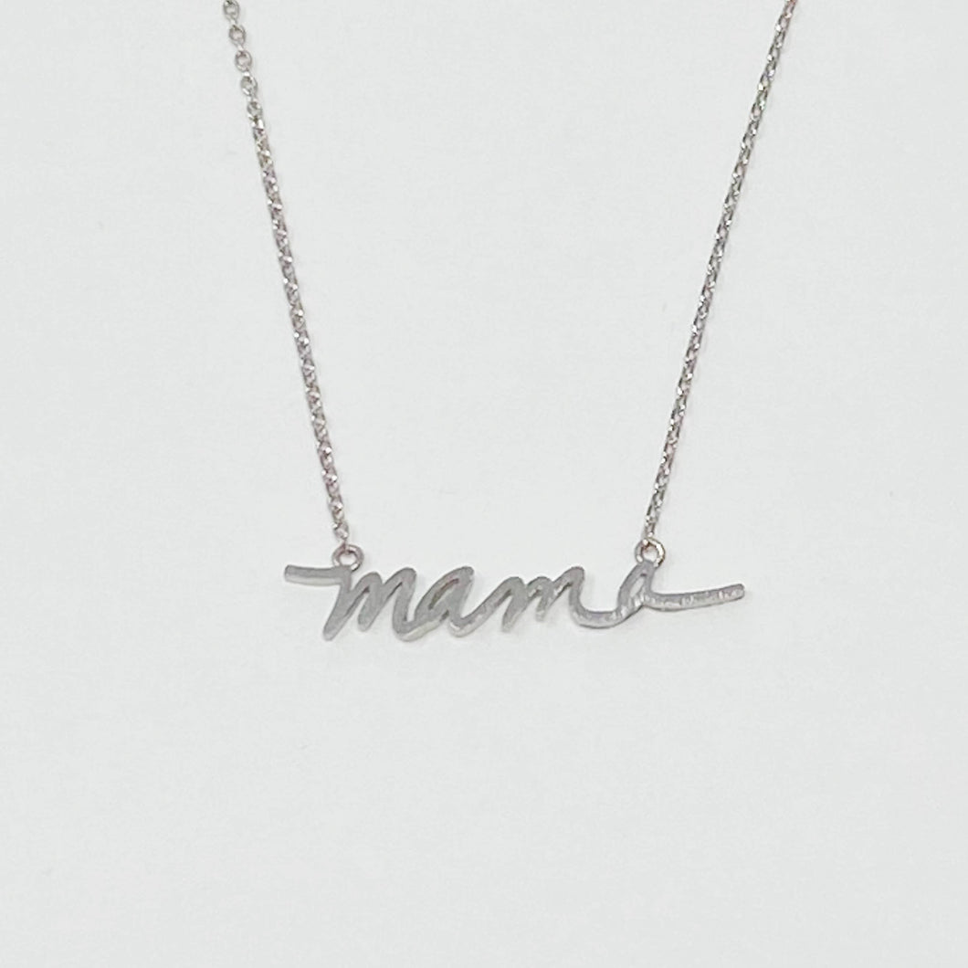 Mama Script Necklace