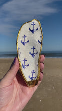 Load and play video in Gallery viewer, Nautical Anchor Decoupaged Oyster Shell
