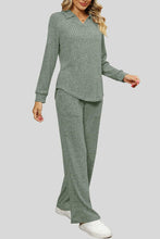 Load image into Gallery viewer, Ribbed Long Sleeve Top and Pocketed Pants Set
