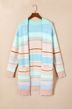 Load image into Gallery viewer, Color Block Pocketed Dropped Shoulder Cardigan

