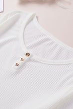 Load image into Gallery viewer, Plus Size Spliced Lace Ribbed Henley Top
