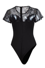 Load image into Gallery viewer, Lace Detail Round Neck Short Sleeve Bodysuit
