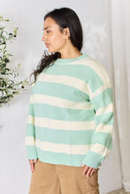 Load image into Gallery viewer, Sew In Love Full Size Contrast Striped Round Neck Sweater
