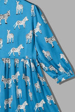 Load image into Gallery viewer, Zebra Printed Collared Neck Mini Dress
