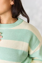 Load image into Gallery viewer, Sew In Love Full Size Contrast Striped Round Neck Sweater
