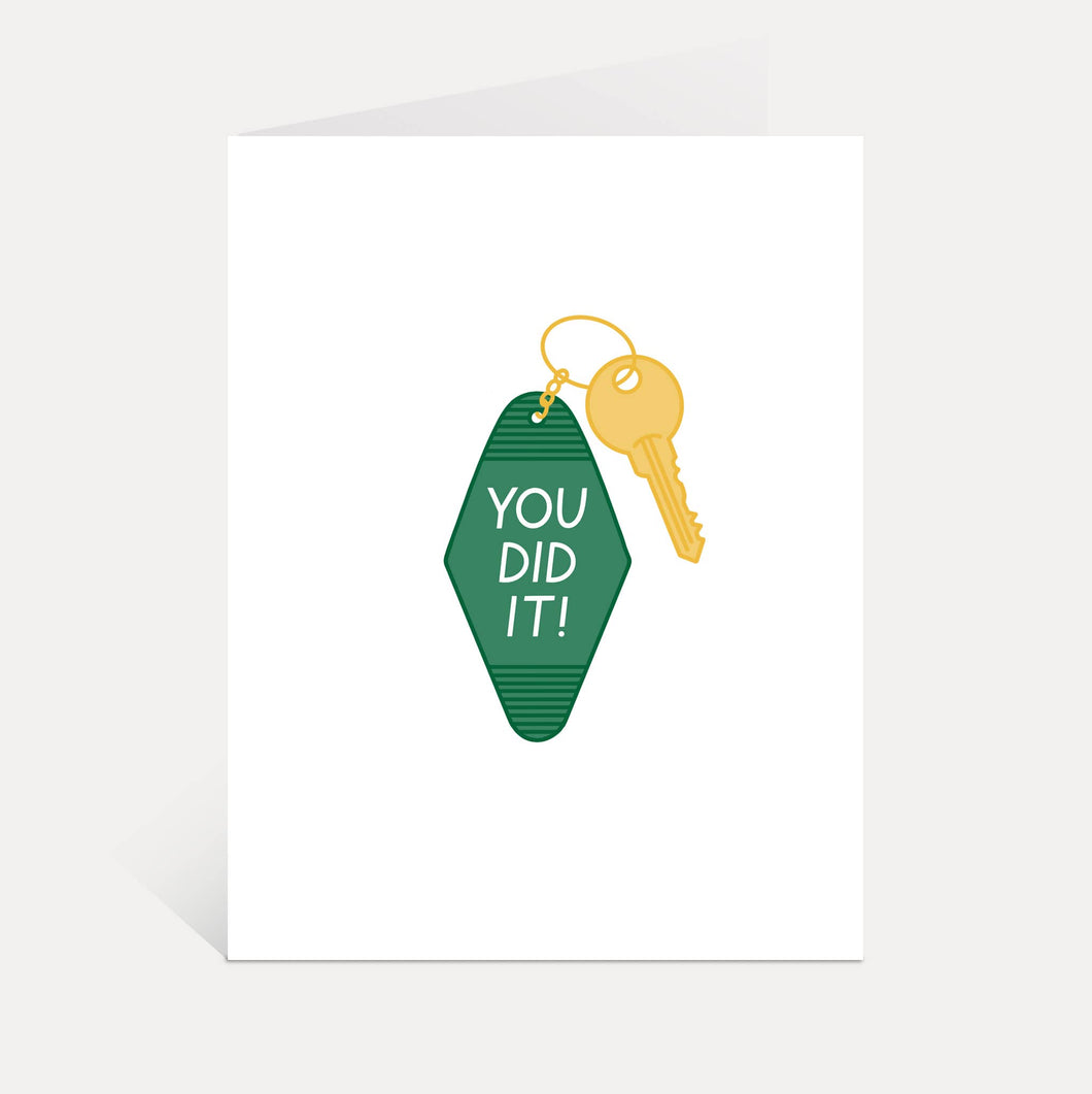You Did It Key Card | Housewarming Card, Congratulations