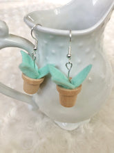 Load image into Gallery viewer, Mint Green Planted Pot Earrings
