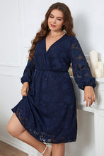 Load image into Gallery viewer, Plus Size Surplice Neck Balloon Sleeve Dress
