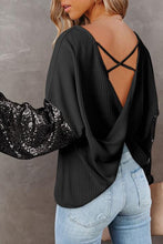 Load image into Gallery viewer, Waffle-Knit Santa Graphic Sequin Long Sleeve Blouse
