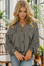 Load image into Gallery viewer, Striped Batwing Sleeve Dropped Shoulder Jacket
