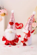 Load image into Gallery viewer, Valentine&#39;s Day Sequined Heart Pointed Hat Faceless Gnome
