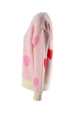 Load image into Gallery viewer, Heart Round Neck Droppped Shoulder Sweater
