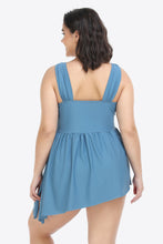 Load image into Gallery viewer, Plus Size Plunge Sleeveless Two-Piece Swimsuit
