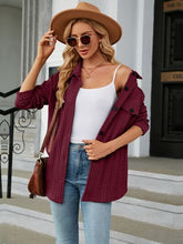 Load image into Gallery viewer, Textured Button Up Dropped Shoulder Shirt
