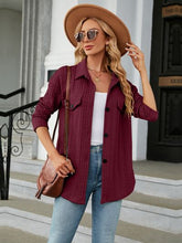 Load image into Gallery viewer, Textured Button Up Dropped Shoulder Shirt
