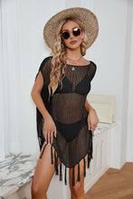 Load image into Gallery viewer, Fringe Trim Openwork Cover-Up Dress
