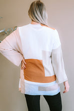 Load image into Gallery viewer, Plus Size Color Block Open Front Longline Cardigan
