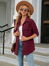 Load image into Gallery viewer, Textured Button Up Dropped Shoulder Shirt
