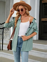 Load image into Gallery viewer, Textured Button Up Dropped Shoulder Shirt
