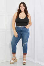 Load image into Gallery viewer, Judy Blue Gina Full Size Mid Rise Paisley Patch Cuff Boyfriend Jeans
