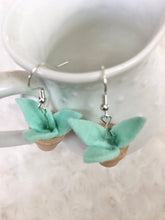 Load image into Gallery viewer, Mint Green Planted Pot Earrings
