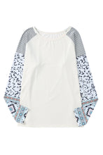Load image into Gallery viewer, Plus Size Mixed Print Raglan Sleeve Round Neck Top
