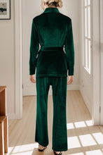 Load image into Gallery viewer, Tie Front Long Sleeve Top and Pants Set
