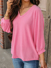 Load image into Gallery viewer, Striped V-Neck Raglan Sleeve T-Shirt
