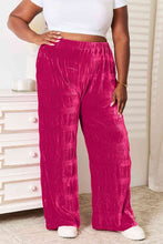 Load image into Gallery viewer, Double Take Full Size High Waist Tiered Shirring Velvet Wide Leg Pants
