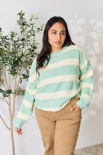 Load image into Gallery viewer, Sew In Love Full Size Contrast Striped Round Neck Sweater
